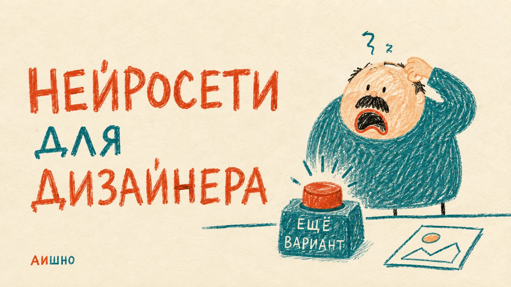 Иллюстрация к статье: Нейросети для дизайнера: как остановить кнопку «ещё вариант»